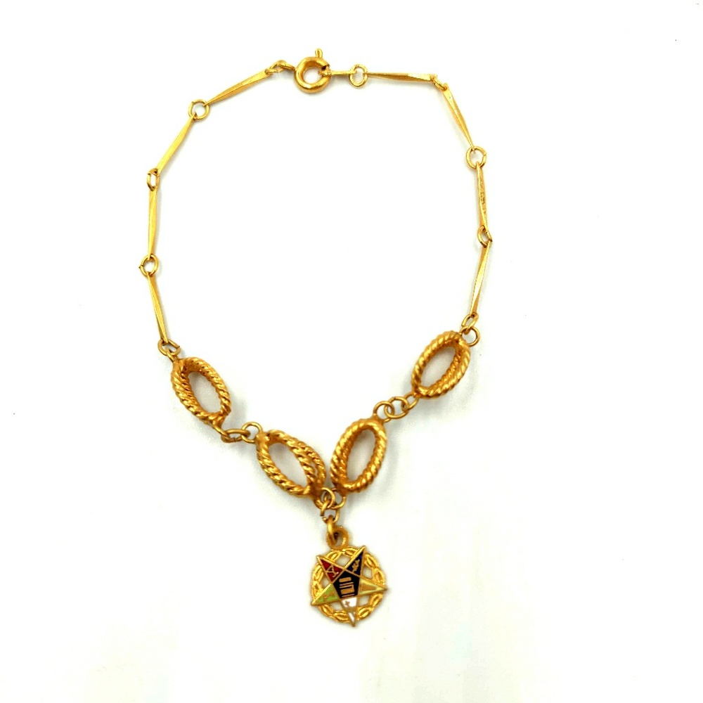 Order Of The Eastern Star Masonic Bracelet Gold